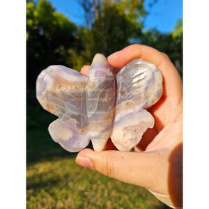 blue flower agate butterfly 3.3 in